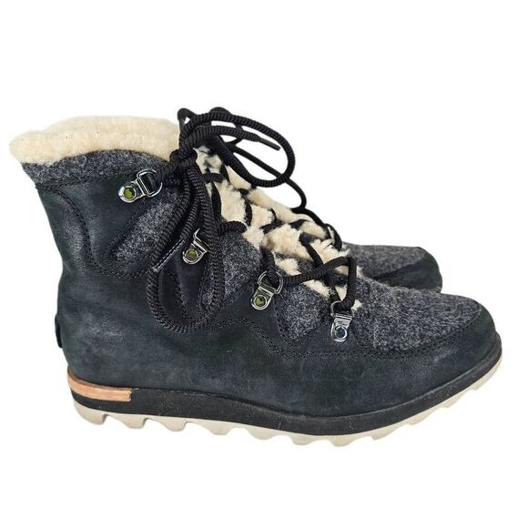 Sorel Women's Sneak Chic Alpine Waterproof Booties Gray 7 - Picture 1 of 9